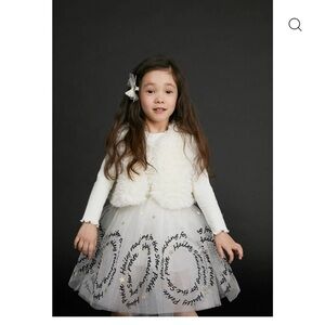 Charming White Fluffy Vest that is reversible! By Petite Hailey NWT size 4